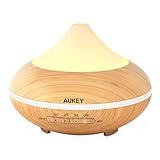 AUKEY Essential Oil Diffuser 200ml Electronic Aromatherapy humidifier with Color Changing Lights and Auto Shut-off Function, Light Brown