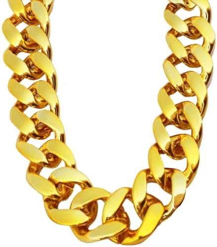 Amazon.com: Huge Fake Gold Chain Old School Rapper Necklace 