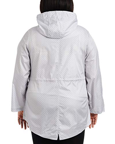 Details Women's Plus Size Packable Anorak Jacket, Pearl Grey/White, 3X
