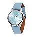 AIKURIO Women Ladies Wrist Watch Waterproof Quartz Watch with Crystal Dial Clock Leather for Female Luxury Fashion Business Classic (Light Blue)