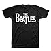 The Beatles Solid White Logo Men's Black T-Shirt