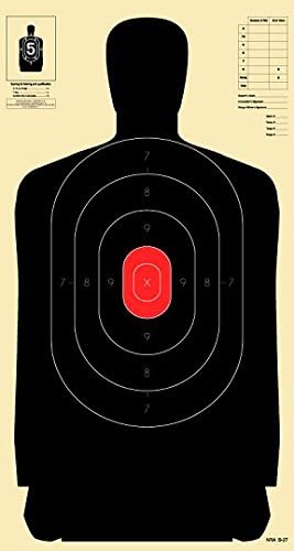 Official B-27 NRA, 50 Yard Police Silhouette Shooting Target, Targets for Pistol Shooting, Paper Targets, Paper Targets for Shooting Range
