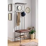 K and B Furniture Co Inc K and B Furniture Copper Metal Hall Tree Bench