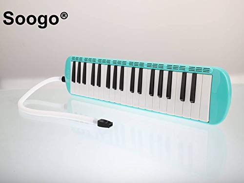 Soogo Melodica with Mouthpiece & Hose & Bag for Children 32-37 Keys (37-Key Green)