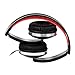 Gorsun Lightweight Sport Workout Headphones with Volume Control and Microphone-Black/Red