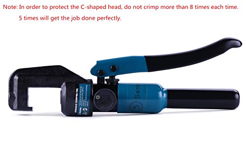 Senmit Hydraulic Cable Crimper Hand Tool for 1/8, 3/16 Stainless Steel Cable Railing Fittings - Wire Swaging Tool - Included Cable Cutter