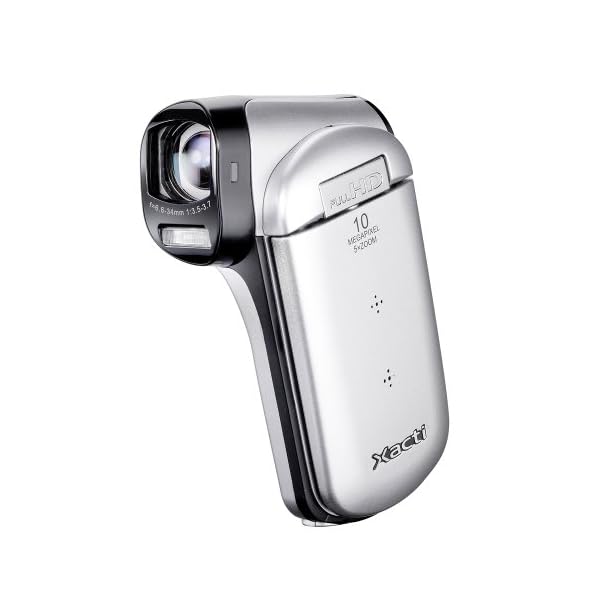 Sanyo Xacti VPC-CG20 Camcorder (SD Kartenslots, 5-Fach optischer Zoom, 6,9 cm Display, Mini HDMI) Silber