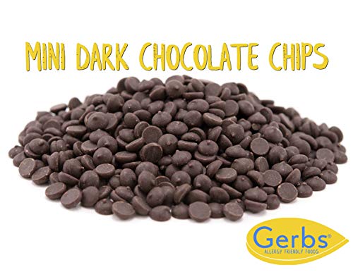 Gerbs Mini Dark Chocolate Chips, 2 LBS (semi-sweet) - Top 14 Food Allergen Free & NON GMO - Product of Canada