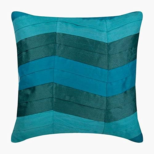 Amazon Com Teal Pillow Shams Textured Pintucks Solid Color