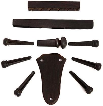 1set Classical Guitar Ebony Bridge Nut/saddle/pins/endpin Rosewood Truss Rod Cover