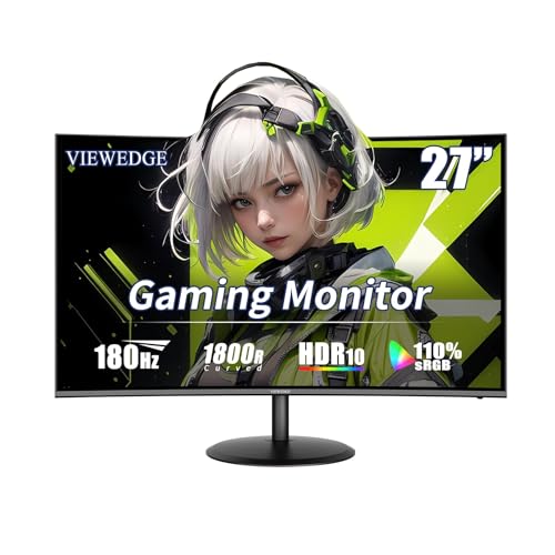Viewedge 27 inch Curved Gaming Monitor 180Hz
