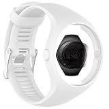 TUSITA Strap + Screen Protector For Polar M200, Replacement Silicone Strap Bracelet WristBand Accessory for Polar GPS Watch (White)