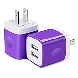 Charging Box, Charger Block, FiveBox 2-Pack Dual Port USB Wall Charger Case Base Brick Plug 2.1A Phone Charger Cube Dock Station for Apple iPhone X/8/7/6/6s/7 Plus, iPod, Android, iPad, Moto, HTC, LG