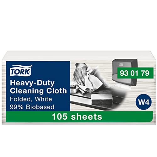 Tork Biobased Heavy-Duty Cleaning Cloth White W4, 1 ply, 105 cloths, 930179