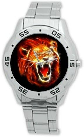 Best Gifts Fire Lion Art Watch Analogue Stainless Steel Men's Watch