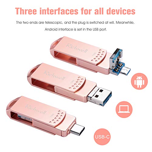 image for USB C Thumb Drive 128GB Photo Stick USB3.0 Flash Drives Memory Stick J