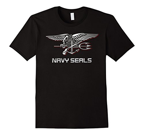 Mens U.S. NAVY SEALS Tshirt Original Navy T-shirt Large Black
