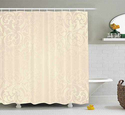 Kdipae Ivory Shower Curtain Classic Victorian Style Monochrome