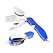 MDXSB Camping Utensil Set 3 in 1 Foldable Multi-Function Stainless Steel Pocket Fork Spoon Knife Kits Brilliant Eating Utensil for Hiking/Survival by Buycitky