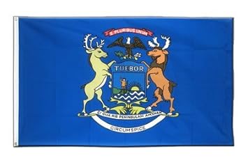 USA Michigan Flagge, amerikanische Fahne 90 x 150 cm, MaxFlags®