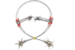 SENYUBBY 10Pcs Wire Trace Leader Rig Stainless Steel 2 Arm Fishing Rigs Tackle Lure Swivel Snaps Beads High-Strength Fishing Wire