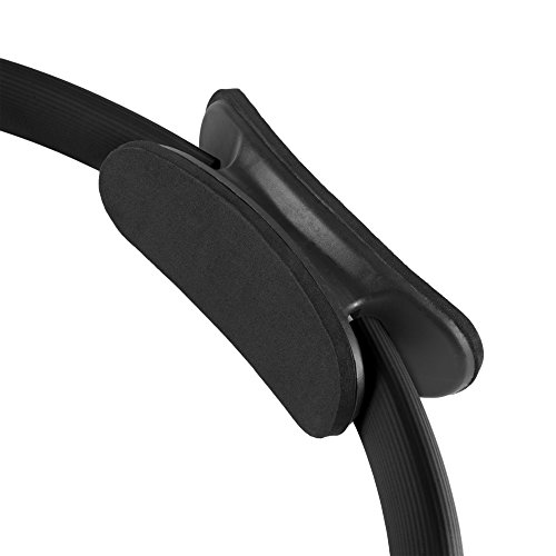 Wakeman Pilates Toning Ring- Fitness Dual Grip Foam Resistance Circle, Full Body Workout for Barre, Sculpting and Strength Exercise Fitness (Black)