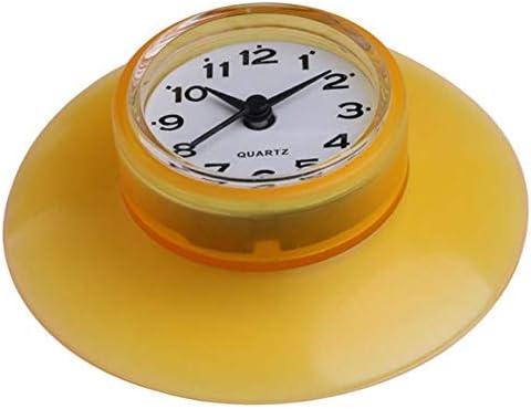 meiyuan Waterproof Suction Cup Wall Clock for Kitchen Fridge Bathroom Shower Yellow
