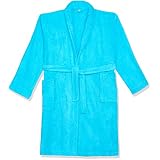 Jacquarddina Egyptian Bathrobe in Turquoise (Egyptian Aqua) -100% Cotton, Quick-Dry, Luxurious Comfort for Spa and Home Use