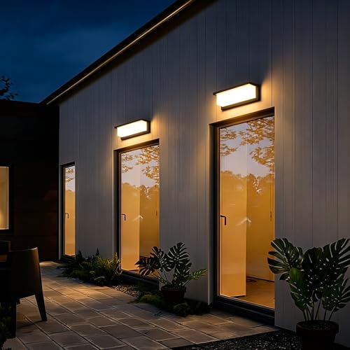 Coinmit 36W 3000K 3500LM IP65 Waterproof Outdoor LED Wall Light for Indoor and Outdoor Patio Balcony Black