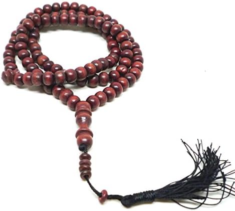 Muslim Tasbih 99 Beads Islam Prayer Zikr Beads 8 mm. with Decorated Tassels (Brown)