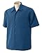 Harriton mens Barbados Textured Camp Shirt(M560)-POOL BLUE-XL