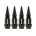 Senzeal 4X Long Impale Spike Style Polished Aluminum Tire Valve Stem Caps Black