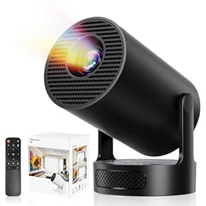 Philoent プロジェクター 家庭用 超小型 30000LM 1080P 4K対応 270°回転 ブラック