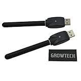 Growtech Two Black batteries 510 thread and One Charger-With Metal Carry Case