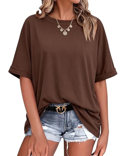 Terecey Women's Short Sleeve Basic Round Neck Soft and Comfortable Casual Oversized Style T-Shirt for Summer Spring Daily Work