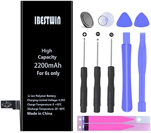 Battery for iPhone 6s, IBESTWIN 2200mAh High Capacity Battery Replacement for iPhone 6s with Full Remove Tool Kit and Adhesive-36 Months Warranty (Only for iPhone 6s)