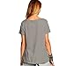 Weigou Woman T Shirt Floral Skull Contrast Color Junior Tops Tee Punk Street Style Lady Shirt (XXL, Gray)