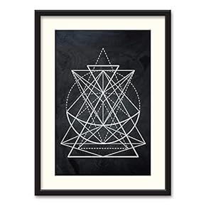 Black Paper Framed Canvas Wall Art for Living Room, Bedroom Abstract Geometric Canvas Prints for Home Decoration Ready to Hanging - 23x31 inches