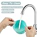PandaEar Set of 2 Silicone Stay Put Suction Bowls | Large Cup Base| Food Grade Soft Safe BPA-Free Silicone | Babies Toddlers Infants | (Blue & Green)