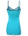 Bozzolo Women's Junior & Plus Adjustable Spaghetti Strap Lace Trim Tunic Tank Top