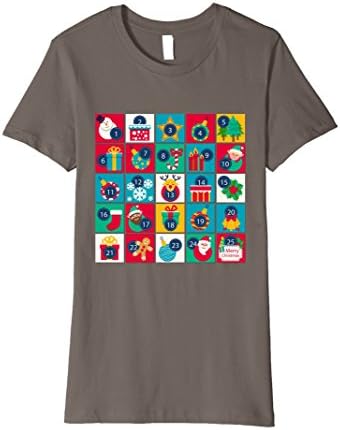 Womens Christmas Advent Calendar T-Shirt XL Asphalt