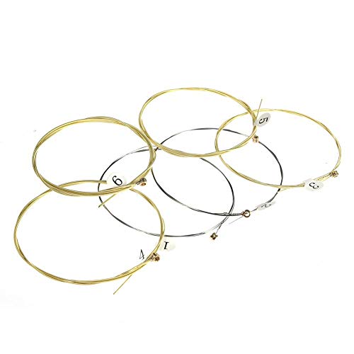 6 Pieces Universal Acoustic Guitar Strings,Brass Hexagonal Steel Core Strings for Musical Instruments - Thumbnail 6