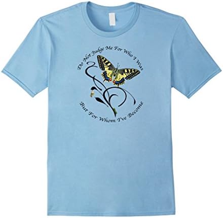 Men's Caterpillar Butterfly T Shirt Don't Judge Me Shirt XL Baby Blue