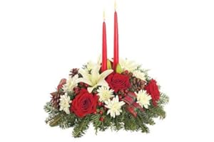 Red Blossom Centerpiece - Online Christmas Flowers & Gifts - The Shopstation Same Day Christmas Flower Delivery -Send Christmas Flowers Bouquets,Centerpiece,Gifts