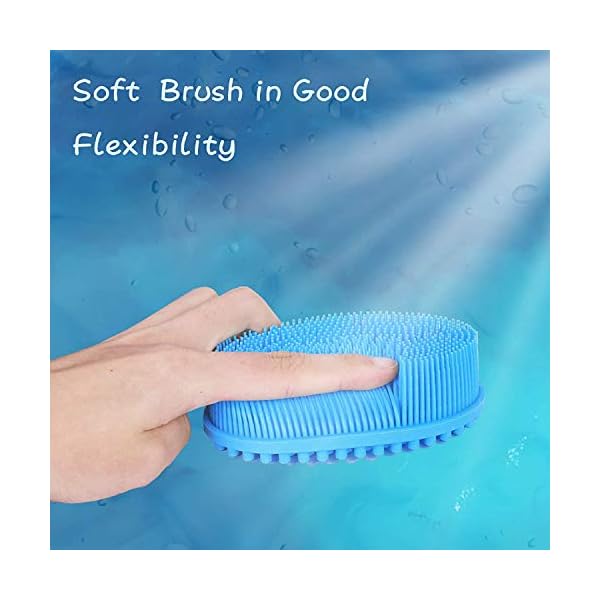 Silicone-Body-Brush-Soft-Body-Scrubber-Shower-Brush-Exfoliating-Cleaning-Brush-Comfortable-Face-Skin-Massage-Tool-Blue Silicone Body Brush, Soft Body Scrubber Shower Brush Exfoliating Cleaning Brush, Comfortable Face Skin Massage Tool…