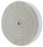 Drixet Rigid 6 Inch Extra Thick Cotton Treated Spiral Sewn Buffing/Polishing Wheel with a 1/2" Center Arbor Hole, (80 Ply)