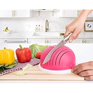 Mitron Multipurpose Salad Cutter Strainer/Vegetable, Fruits Cutting Bowl, Medium(Multicolour)