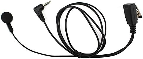 GoodQbuy® Ear bug Earpiece Headset with PTT Button & Mic for Yaesu Vertex Radio VX-1R VX-130 VX-420 VXT-20 FT-60R 1-pin