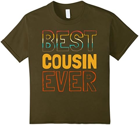 Kids Best Cousin Ever T Shirt. Cousin Family Gifts Retro Art 4 Olive