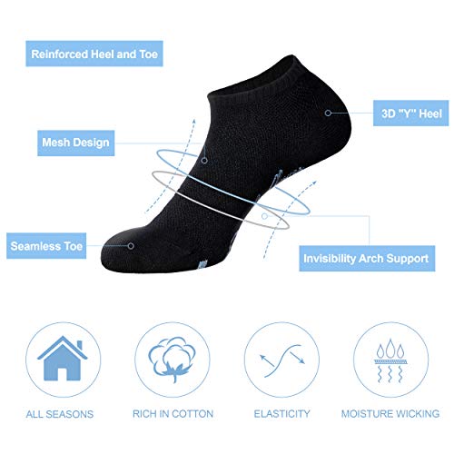 Rainbow flower Black Ankle Athletic Running Socks Men\'s Cotton Moisture Wicking Low Cut Socks High Stretch Seamless Toe Full Size Gift Box